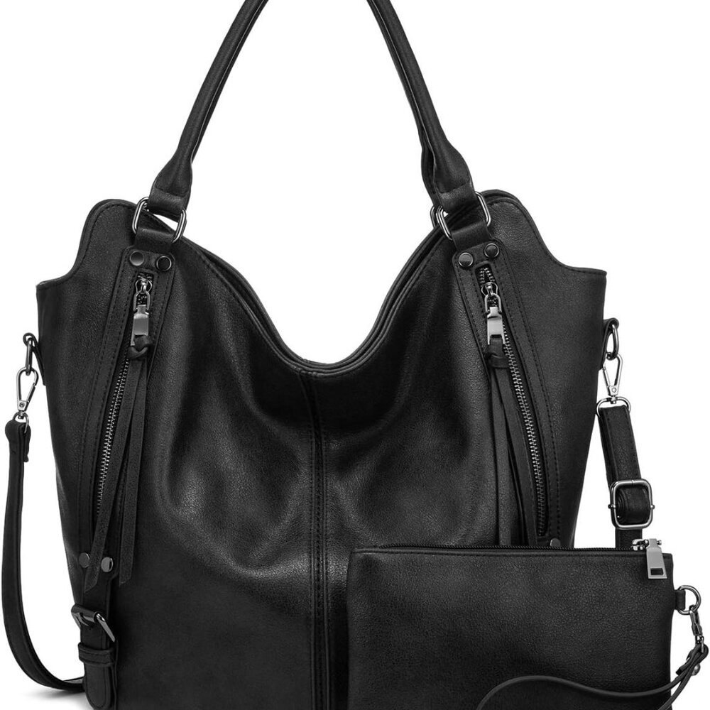 Elegant PU Leather Hobo Bag - Large Women’s Tote with Adjustable Shoulder Strap